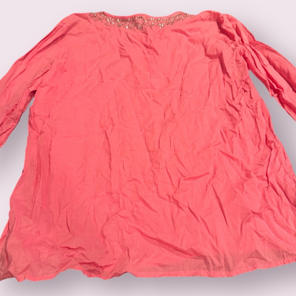 Women's Old Navy Summer 2005 Pink Blouse with Sparkle Accents Sz Large - Picture 12 of 12